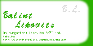 balint lipovits business card